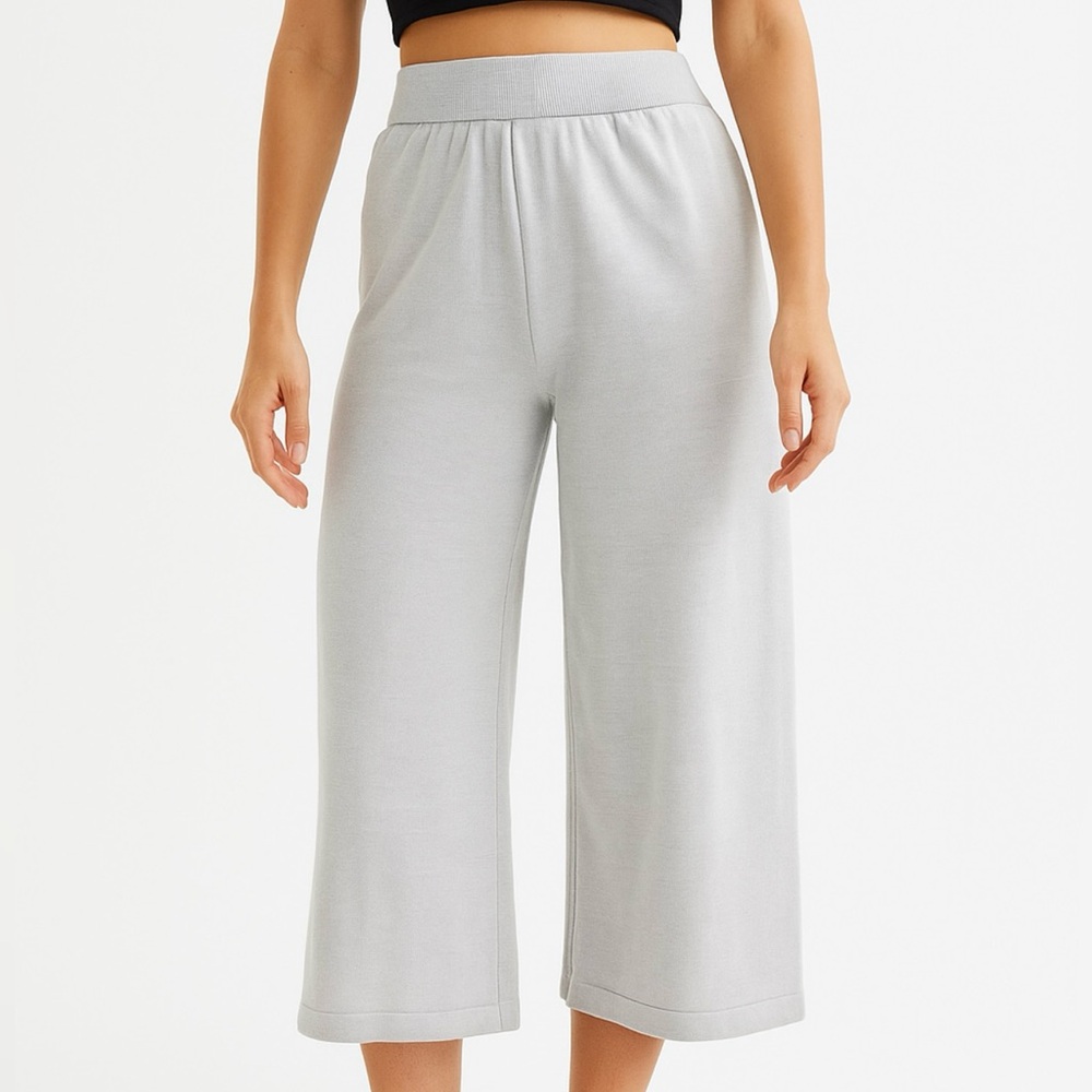 Rouje Damas Paris Style Silk Cotton Blend Cropped Pants High Rise Size Small
